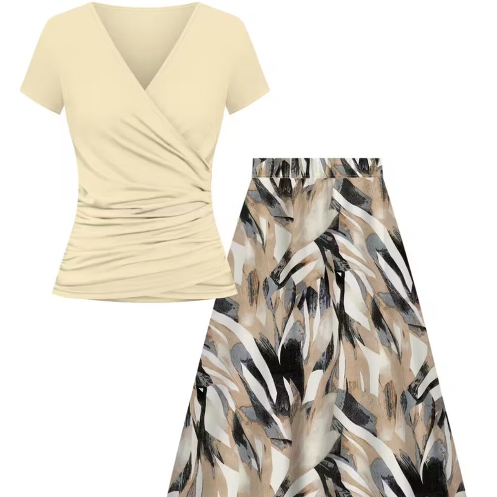Skirt and Blouse Set - Elegant Outfit